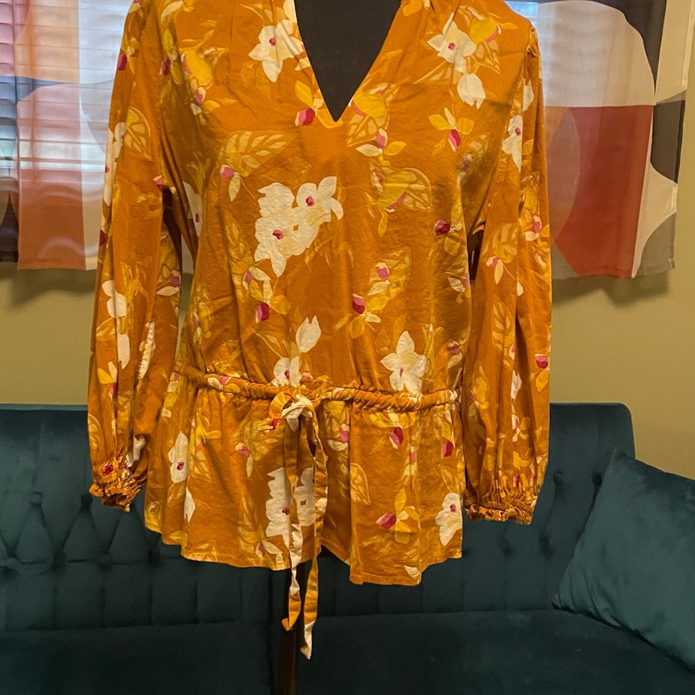 Floral Mustard Women's Top